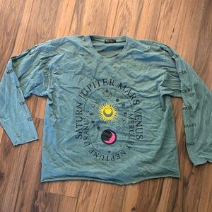 Nastygal planets astrology long sleeve tee